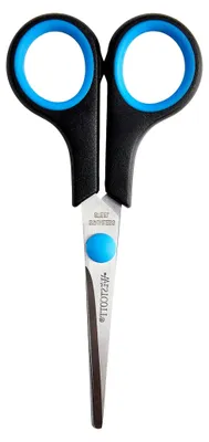 Produktbild von Schere Easy Grip Lefty rostfrei, gerade, symmetrisch, 13 cm/5", für Linkshänder, blau/schwarz