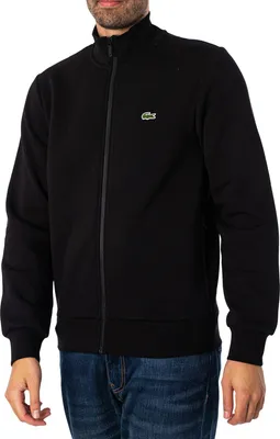 Produktbild von Lacoste Gebürstetes Fleece-Sweatshirt mit Reißverschluss, Schwarz L