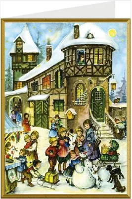 Image de Carte de Noël « Joies de l'hiver » avec motif de bonhomme de neige, 17,6 x 12,5 cm