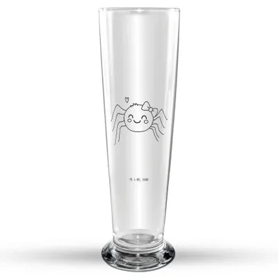 Produktbild von Mr. & Mrs. Panda Bierglas Spinne Agathe Freude - Transparent - Geschenk, Bier Glas, Glasbecher, Viraler Hit, Beliebte, Trend, Viral, Trinkglas, Bierbecher, Glasbierglas