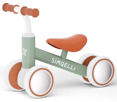 Immagine prodotto di Bicicletta senza pedali per bambini, 4 ruote, adatta dai 10 ai 24 mesi, veicolo di equilibrio stabile per bambini piccoli