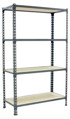 Obrázok produktu pre Kovový regál MADERCLICK SUPERPLUS 4/400 1500 CINZA/MADEIRA