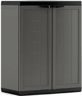 Zdjęcie produktu dla Plastikowa szafka ma wymiary 68 x 39 x 85 cm i może być używana zarówno w domu, jak i na zapleczu (pralnia, piwnica, garaż).
