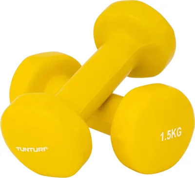 Immagine prodotto di Manubri in vinile Tunturi 1,5 kg, giallo, coppia