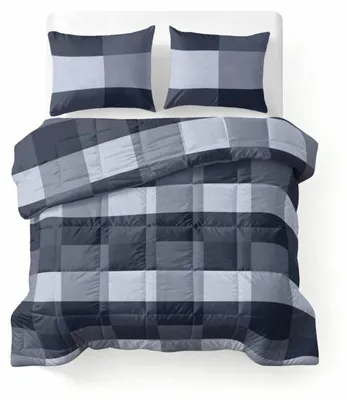 Immagine prodotto di Sleeptime, coperta matrimoniale completa "Lazy", colore blu, 200 x 200 cm, con federe incluse