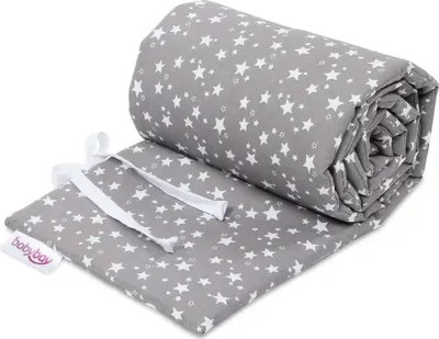 Produktbild von babybay Nestchen Piqué passend für Modell Maxi, Boxspring, Comfort und Comfort Plus, taupe Sterne weiß