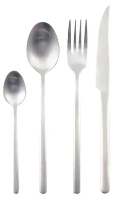 Produktbild von 24-teiliges Besteckset in mattem Silber