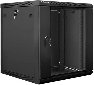 Image de Lanberg Rack armoire murale 19" 12U/600X600 porte vitrée noire