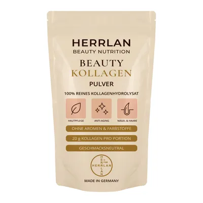 Produktbild von Beauty Collagen Pulver 500 g – hochdosiertes Kollagen Hydrolysat Typ 1, 2, 3 – geschmacksneutral & ohne Zusätze – reine Peptide –