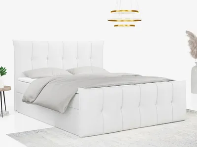 Produktbild von Boxspringbett, mit Fußteil, 2 Bettkästen - PREMIUM-11 - 120x200cm - Weiß - H3
