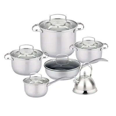 Produktbild von Haus Roland Kochgeschirr-Set, 12-teilig, hochglänzend