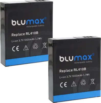 Produktbild von 2x Blumax Akku für Rollei RL410B Actioncam 230 240 400 410 1000 mAh (3,7V)
