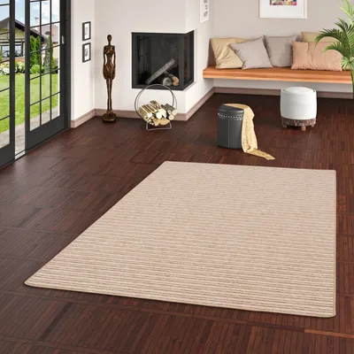 Produktbild von Streifenberber Teppich Marta Beige, Größe:80x320 cm