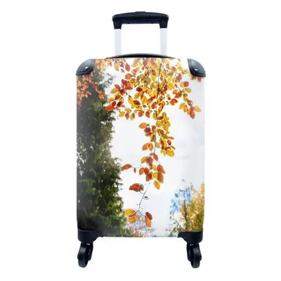 Produktbild von MuchoWow® Koffer Handgepäck Trolley Rollkoffer Kleine Reisekoffer mit 4 Rollen - Herbst - Laub - Natur - Cabin Size < 55x40x23 cm & 55x40x20 cm - Fotokoffer - Kabinenkoffer - Boardgepäck - Reise-Box - Reisekoffer - Reisegepäck - Koffer mit Bild - Trolley für Kinder