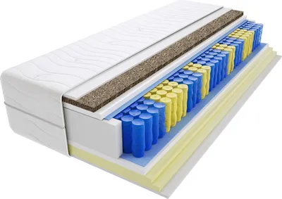 Produktbild von Matratze 165x205 cm Doppelmatratze, H2 & H4 Federkernmatratze, Taschenfederkernmatratze 27 cm Hoch Visco Memory Seegras Hypoallergene, HR-Schaum, Wendematratze mit Klimafaser, Gesteppter Bezug Sens Gras Max