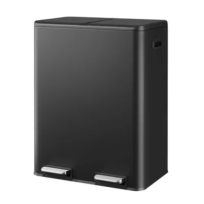 Produktbild von Mülleimer Küche 30/60L (2x15/30L), Doppel-Mülleimer mit 2 Fächern, Edelstahl, für Küche & Haushalt