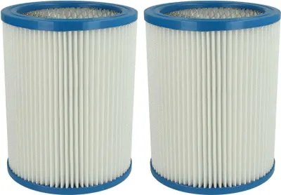 Produktbild von vhbw 2x Faltenfilter kompatibel mit Fein Dustex 40, 25 Staubsauger - Patronenfilter Weiß Abwaschbar