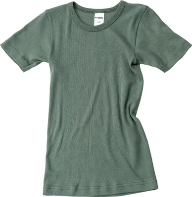 Produktbild von HERMKO 2810 Kinder halbarm Shirt aus 100% Baumwolle, kurzarm Unterhemd für Mädchen und Knaben , Farbe:olive, Größe:116