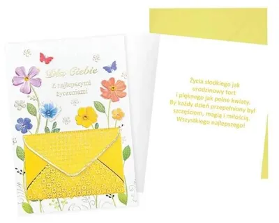 Productafbeelding van Wenskaart B6, verjaardag met bloemen, "Dream Cards", inclusief envelop