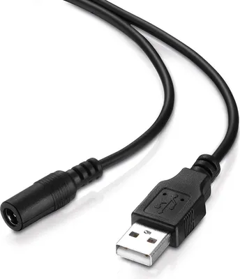 Produktbild von Lade-Kabel USB-Stecker Typ A auf DC-Hohlstecker-Buchse (5,5 x 2,5 mm, 60 cm)