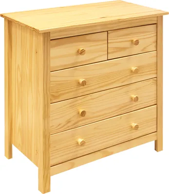 Produktbild von Möbilia Kommode | mit 5 Schubladen | Kiefer-Holz | B 46 x T 35 x H 80 cm | 19020053 | natur lackiert | Serie KOMMODE