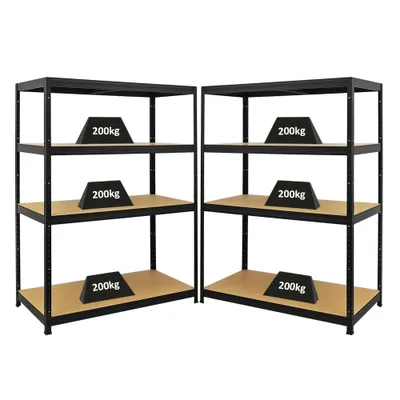Produktbild von Mega Deal | 2x Schwerlastregal Big Elephant | HxBxT 160x120x60cm | Fachlast 200kg | Schwarz