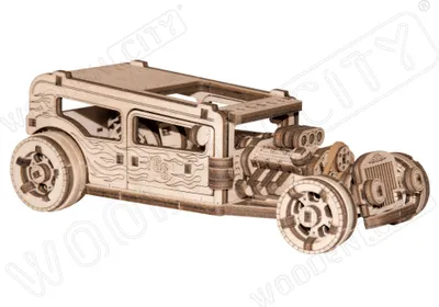 Produktbild von WOODEN CITY 3D-Puzzle Auto Hot Rod 141 Teile