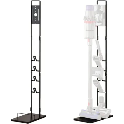 Produktbild von Standhalterung Ständer Halterung Kompatibel für Dyson Metallhalterung mit 4 Haken Staubsaugerständer, Bodenständer Zubehörhalter Speichern Organisiere