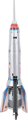Obrázok produktu pre Plechová raketová hračka, plechová raketová loď, zberateľská raketová loď, vintage raketový model, tlaková raketová hračka, raketový model