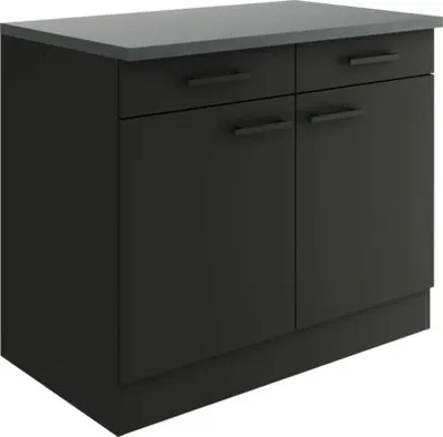Produktbild von Optifit Unterschrank mit Schublade und Drehtür Madrid420 BxTxH 100 x 60 x 84,8 cm anthrazit matt zerlegt KUMA U106-9+