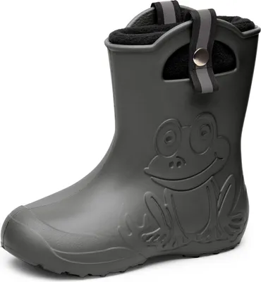 Produktbild von Ladeheid Kinder Federleichte Gummistiefel Thermo Fütterung Mädchen Jungen Rutschfest Regenstiefel Kinder Regenschuhe LA-CA-Frog245 (Carbone, 24/25 EU)