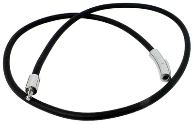 Produktbild von Halsschmuck | Kautschuk Collier, Edelstahl-Klickverschluss Ø 3mm 30633, Länge:52 cm