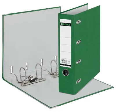 Produktbild von Leitz Plastik-Doppelordner mit zwei Mechaniken, Grün, Pappe, Polyethylen, Polypropylene, 2 x A5, 75 x 285 x 318 mm