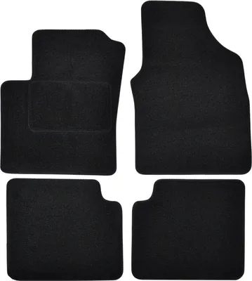 Image de Tapis De Sol Noir Velours Pour Fiat Panda 2009-2012, Ajustement précis, Base Antidérapante, Renforcée dans la Zone de la Pédale