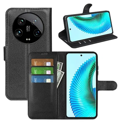 Produktbild von Für Xiaomi 14 Ultra Smart Handy Tasche Schwarz Etuis Kunst-Leder Hülle Cover Case Book