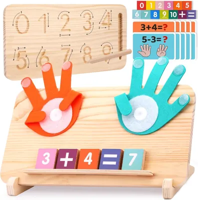 Imagen del producto de Juguete de madera Montessori para aprender a contar, tablero de doble cara, para niños de 2 a 4 años