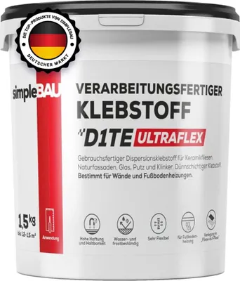 Produktbild von SimpleBau Fertigfliesenkleber Universal Kleber für Gipskartonplatten, 1.5kg
