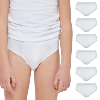Produktbild von POMPEA Jungen Slip Boy Basic Funktionsunterwäsche, Weiß, 6-7 Jahre (6er Pack)