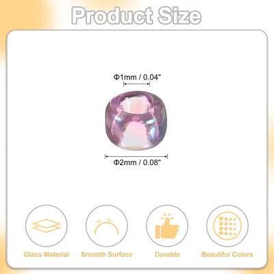 Produktbild von 2000 Stš¹ck Glasperlen zum Auff?deln, 2 mm Mini Perlen Set fš¹r Armb?nder Selber Machen Glas Bugle Perlen fš¹r DIY Ohrringe, Halsketten, Armb?nder, Schmuckherstellung, Lila