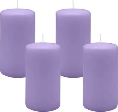 Produktbild von 4er Set Adventskranzkerzen Lavendel-Lilac Ø 70 x 130 mm
