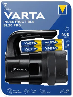 Zdjęcie produktu dla VARTA INDESTRUCTIBLE BL20 Pro reflektor ręczny LED czarny 15,0 cm, 400 lumenów, 4 W