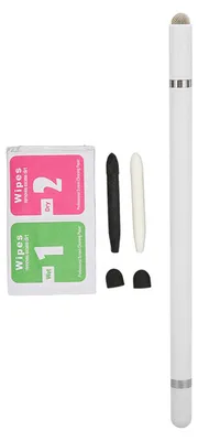 Produktbild von Stylus-Stift, präzise Positionierung, 3-in-1, multifunktional, kapazitiv, mit 2 Faserspitzen für Tablet-Handys, Weiß