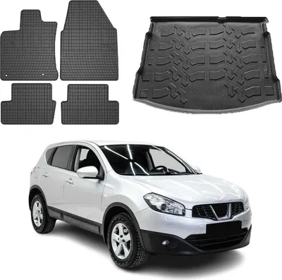 Image de Tapis de sol & bac de coffre Set pour Nissan Qashqai J10 2006-2014 Caoutchouc TPE 5x
