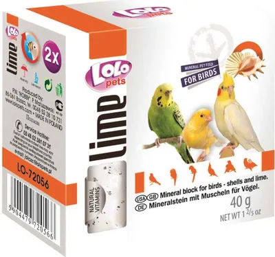 Zdjęcie produktu dla LOLO LOLOpets LIME kamień mineralny z muszlami dla ptaków 40 g