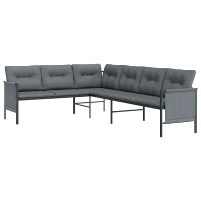 Produktbild von vidaXL Garten-Ecksofa Anthrazit Stahl und Textilene