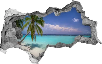 Produktbild von Selbstklebender Loch-3D-Aufkleber 95x73 cm Panorama des Strandes