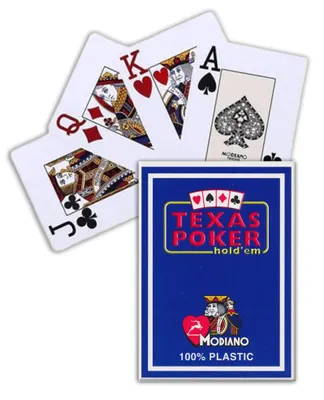 Zdjęcie produktu dla Modiano Texas Poker Holdem Jumbo Index Blue – Karty 100% plastikowe