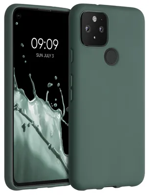 Produktbild von kwmobile Handyhülle für Google Pixel 5 Hülle - TPU Case - Kabelloses Laden - Schutzhülle Cover in Tannengrün