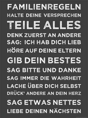 Produktbild von Familienregeln - 60x80cm - Motivational Poster Kunstdruck