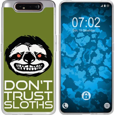 Produktbild von PhoneNatic Case kompatibel mit Samsung Galaxy A80 Silikon-Hülle Crazy Animals Faultier M3
